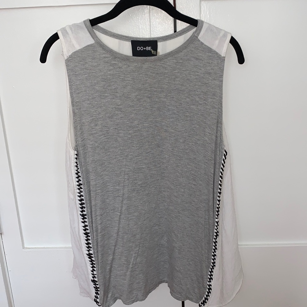 Grey and White dressy tank